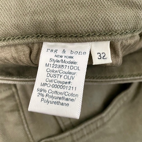Rag & Bone New York Fit 2 Slim Jeans Dusty Olive - Picture 10 of 12